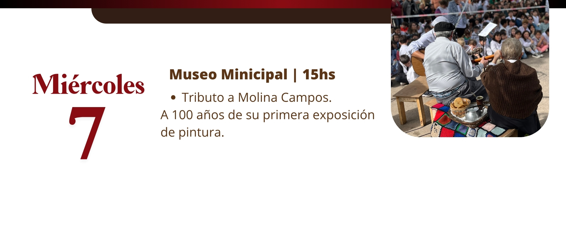 Miércoles 7 de octubre – Museo Municipal 15 hs: Tributo a Molina Campos, a 100 años de su primera exposición de pintura